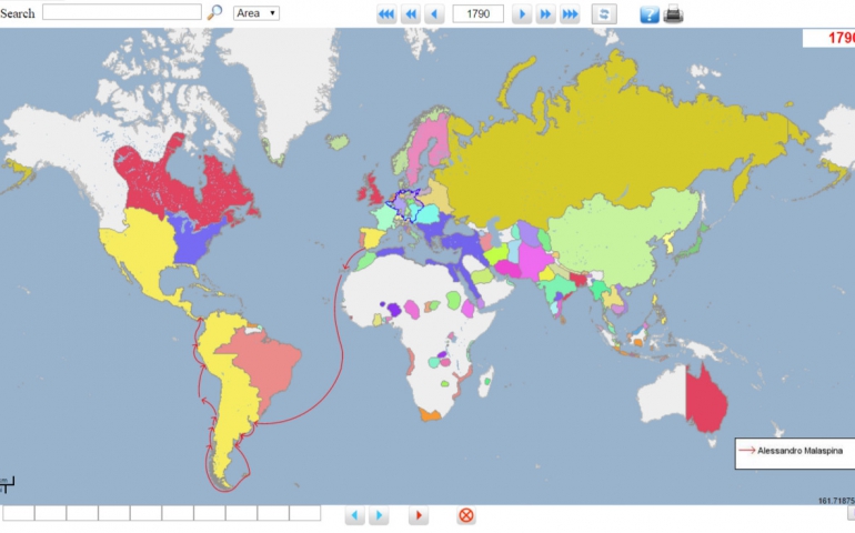Interaktiv karta över världen från 3000 g till ne